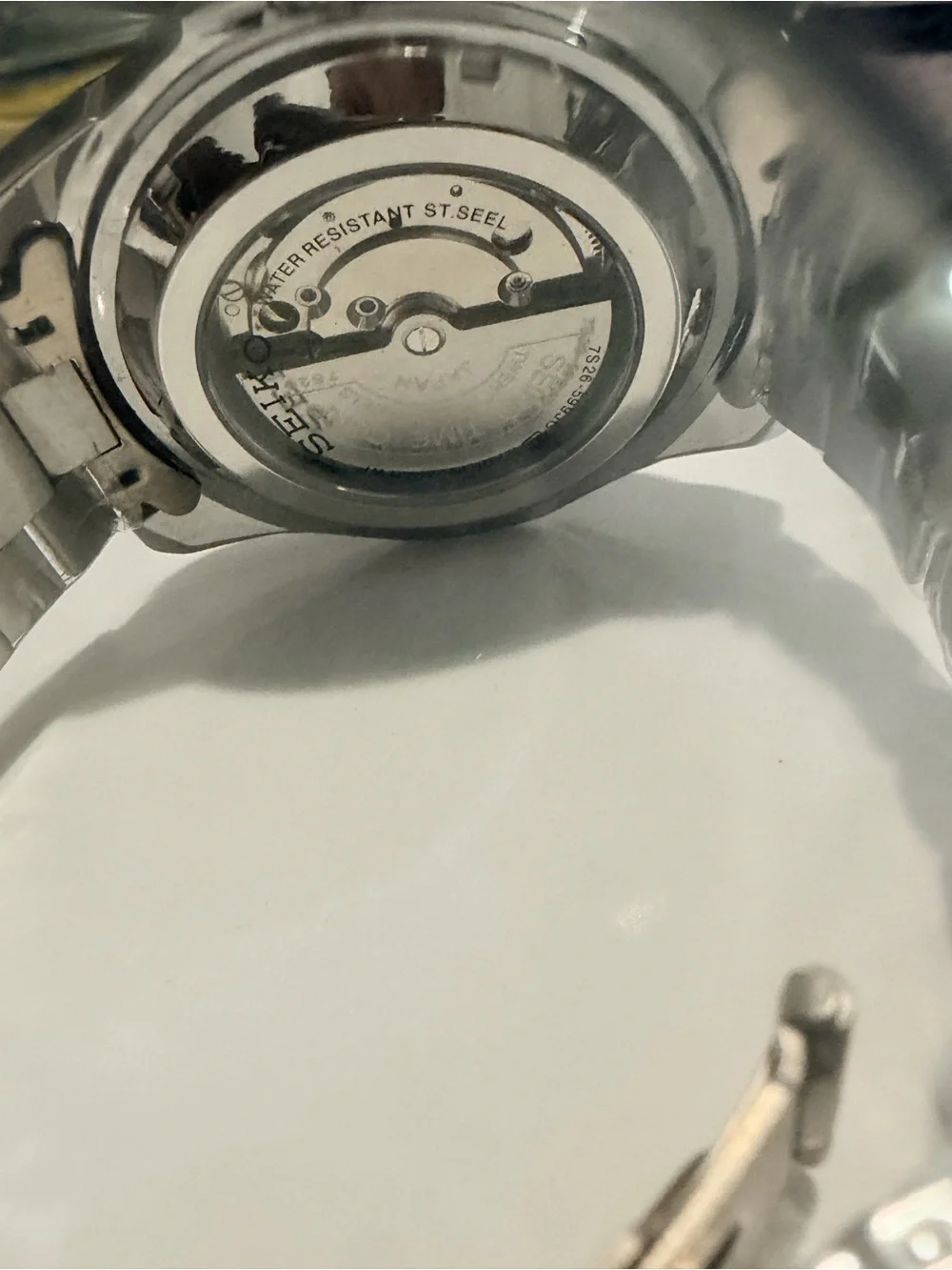 Seiko Silver Stainless Steel Watch with Green Dial